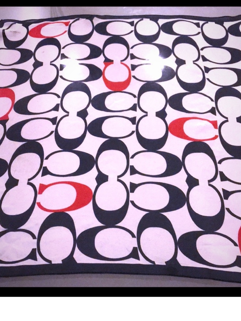 Coach Signature‎ Print Bedding in Black, White and Red